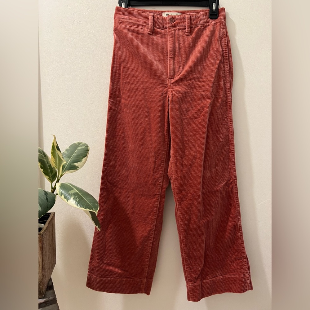 Madewell mauve wide leg corduroy pants